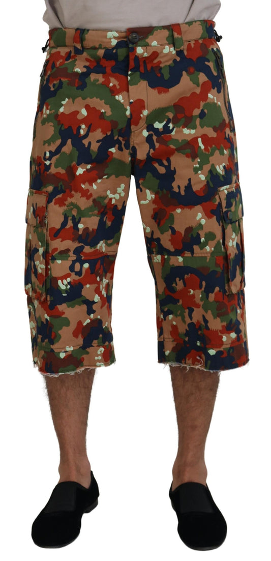 Dolce &amp; Gabbana Mehrfarbige Camouflage-Cargo-Shorts aus Baumwolle