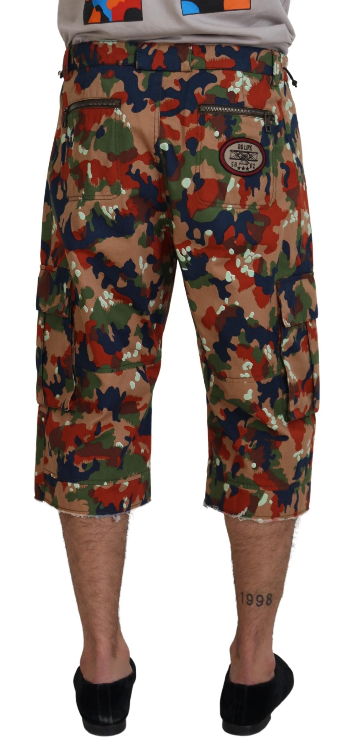 Dolce &amp; Gabbana Mehrfarbige Camouflage-Cargo-Shorts aus Baumwolle