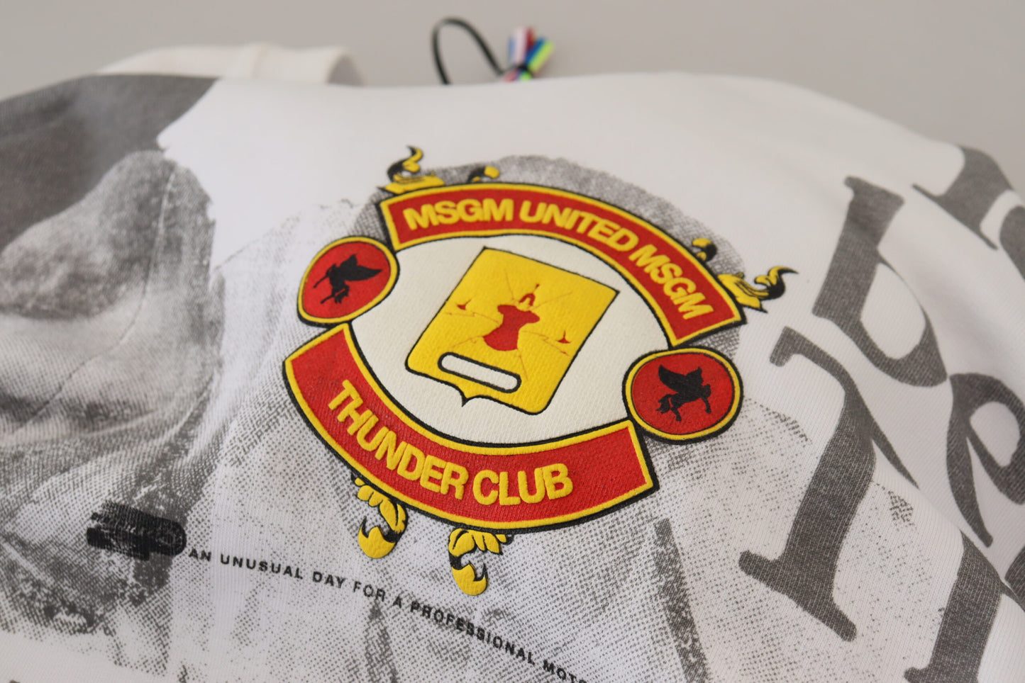 MSGM Weißer Pullover mit Rundhalsausschnitt aus Baumwolle