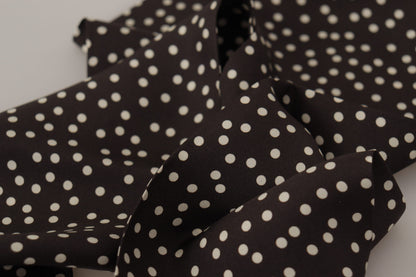 Dolce &amp; Gabbana Brauner gepunkteter Herrenschal, Halstuch, Schal