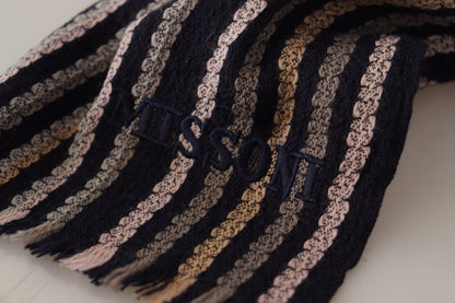 Missoni Schal aus Wollstrick mit Fransen und mehrfarbigen Streifen