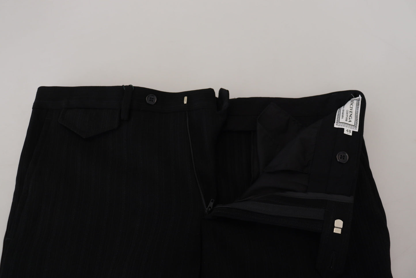 BENCIVENGA Schwarze Herrenhose aus Baumwolle mit gerader Passform