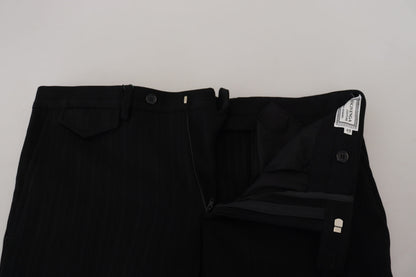 BENCIVENGA Schwarze Herrenhose aus Baumwolle mit gerader Passform