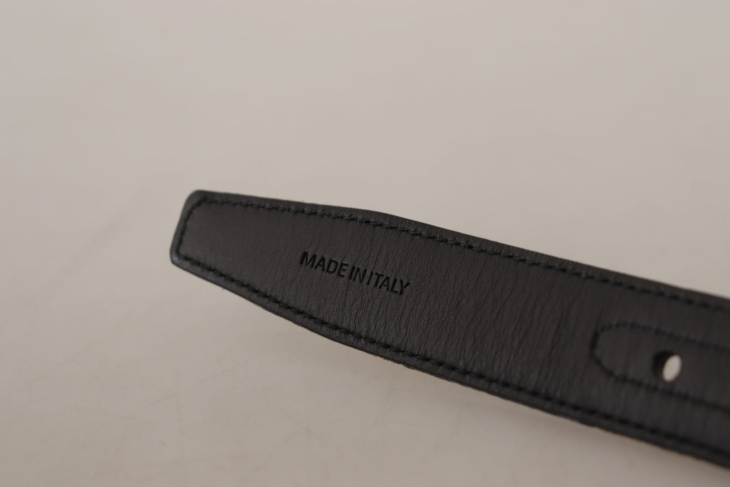 Dolce &amp; Gabbana – Marineblauer Jacquard-Gürtel mit goldfarbener Logo-Metallschnalle