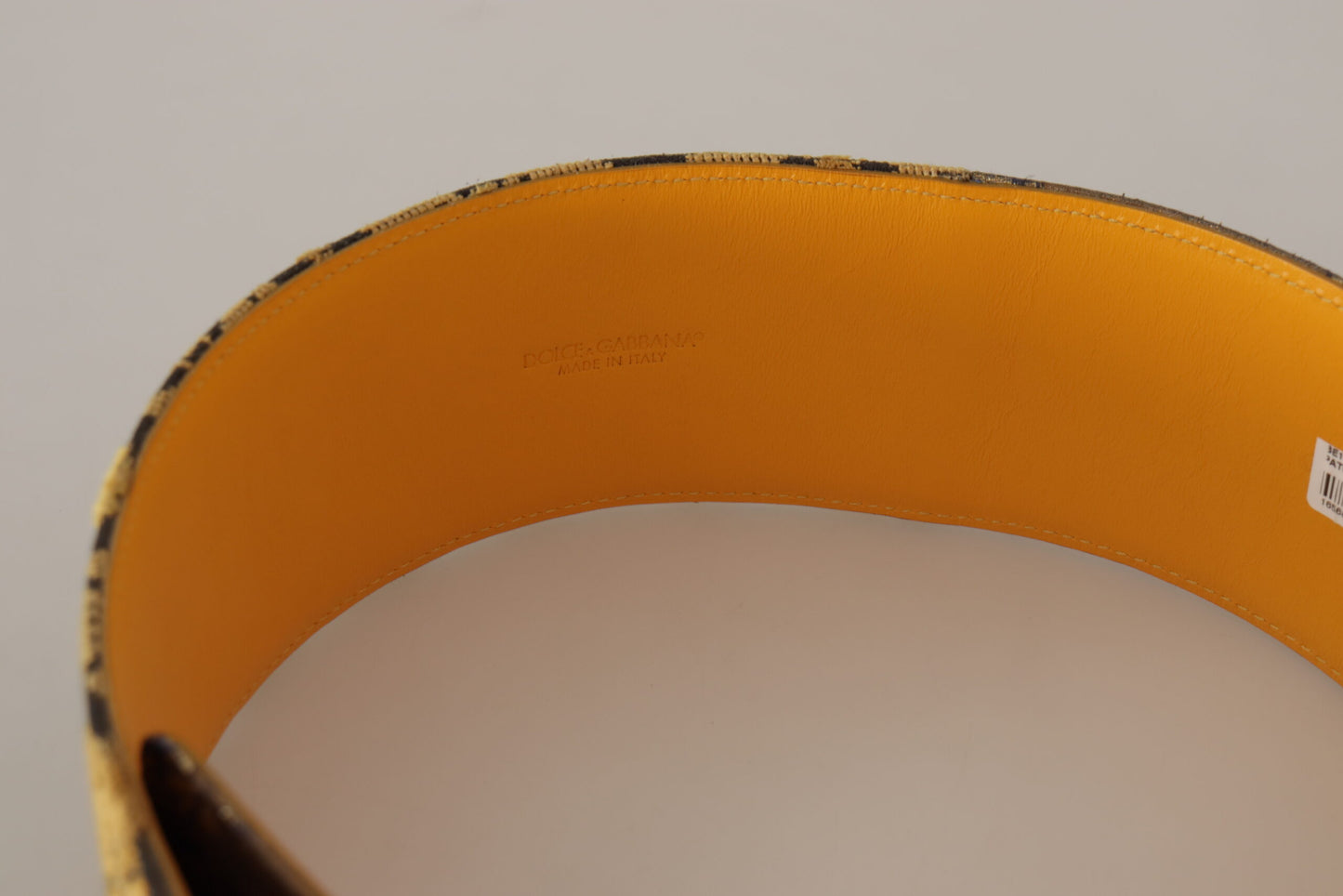 Dolce &amp; Gabbana Blauer Ledergürtel mit breiter Taillenschnalle und Blumen-Patchwork