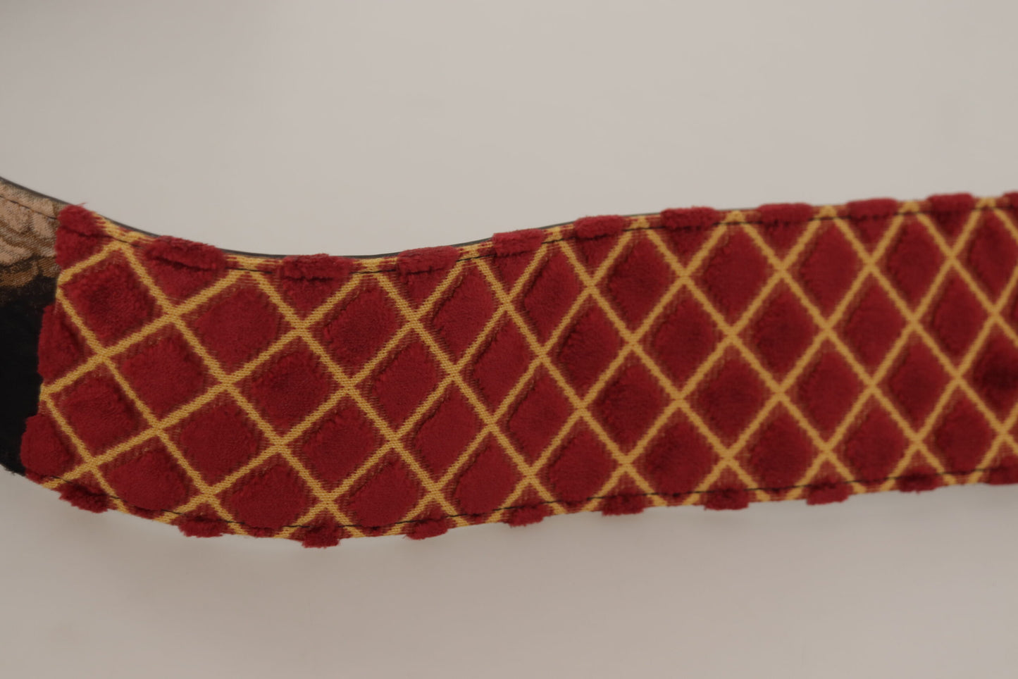 Dolce &amp; Gabbana, breiter Ledergürtel mit Blumenmuster und goldener Metallschnalle, mehrfarbig