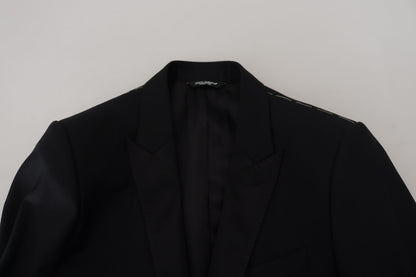 Dolce &amp; Gabbana – Schwarzer, formeller Martini-Blazer in Slim Fit