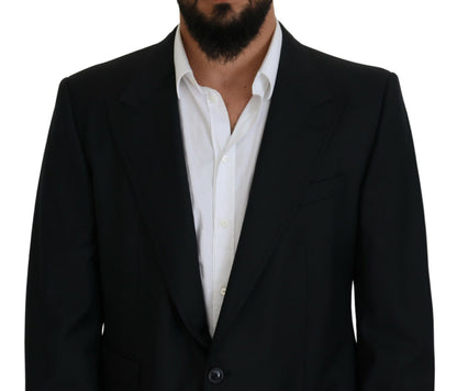 بليزر رسمي من الصوف باللون الأزرق الداكن من دولتشي آند غابانا