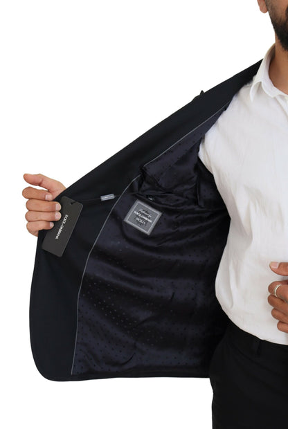 بليزر رسمي من الصوف باللون الأزرق الداكن من دولتشي آند غابانا