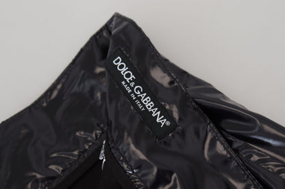 Dolce &amp; Gabbana Schwarze, glänzende Skinny-Hose aus Nylon für Herren
