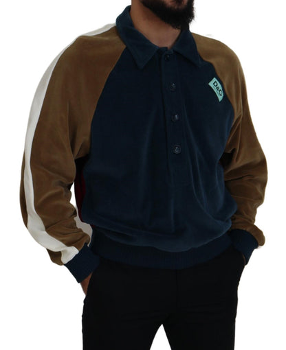 Dolce &amp; Gabbana Mehrfarbiger Pullover aus Baumwolle mit Kragen