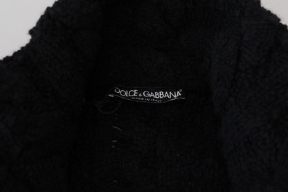 Dolce &amp; Gabbana – Schwarzer Cardigan aus Wollstrick mit Knöpfen
