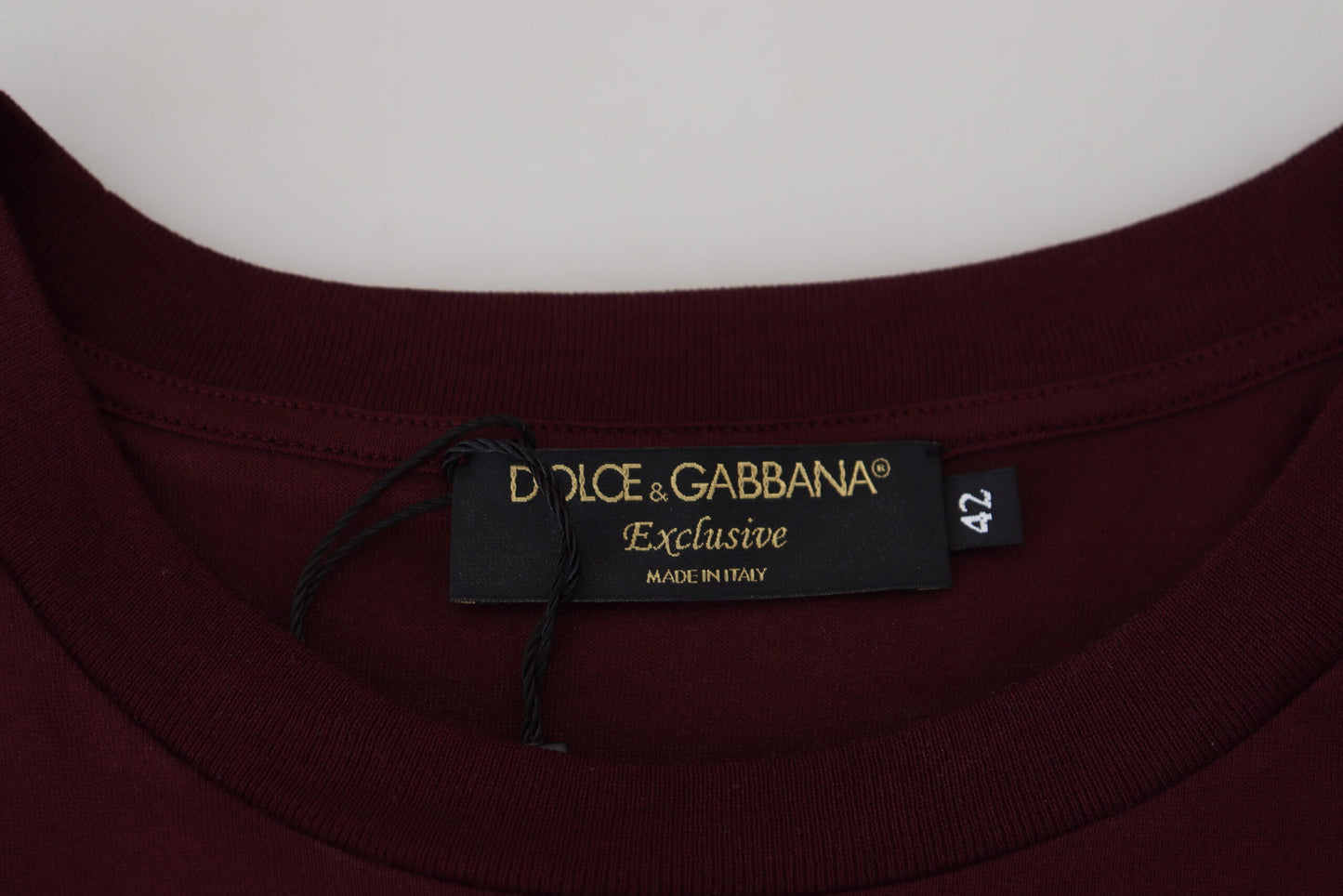 Dolce &amp; Gabbana – Kastanienbraunes, bedrucktes T-Shirt mit kurzen Ärmeln für Herren