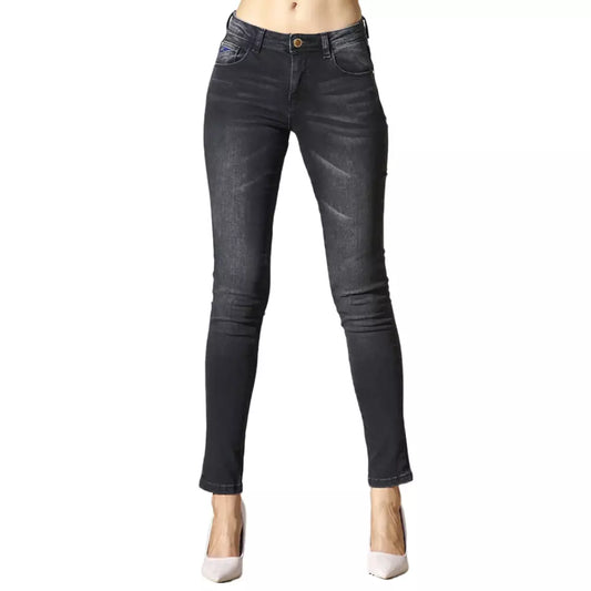 Yes Zee Schwarze Damenjeans aus Baumwolle