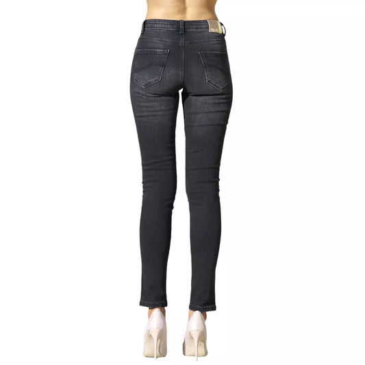 Yes Zee Schwarze Damenjeans aus Baumwolle