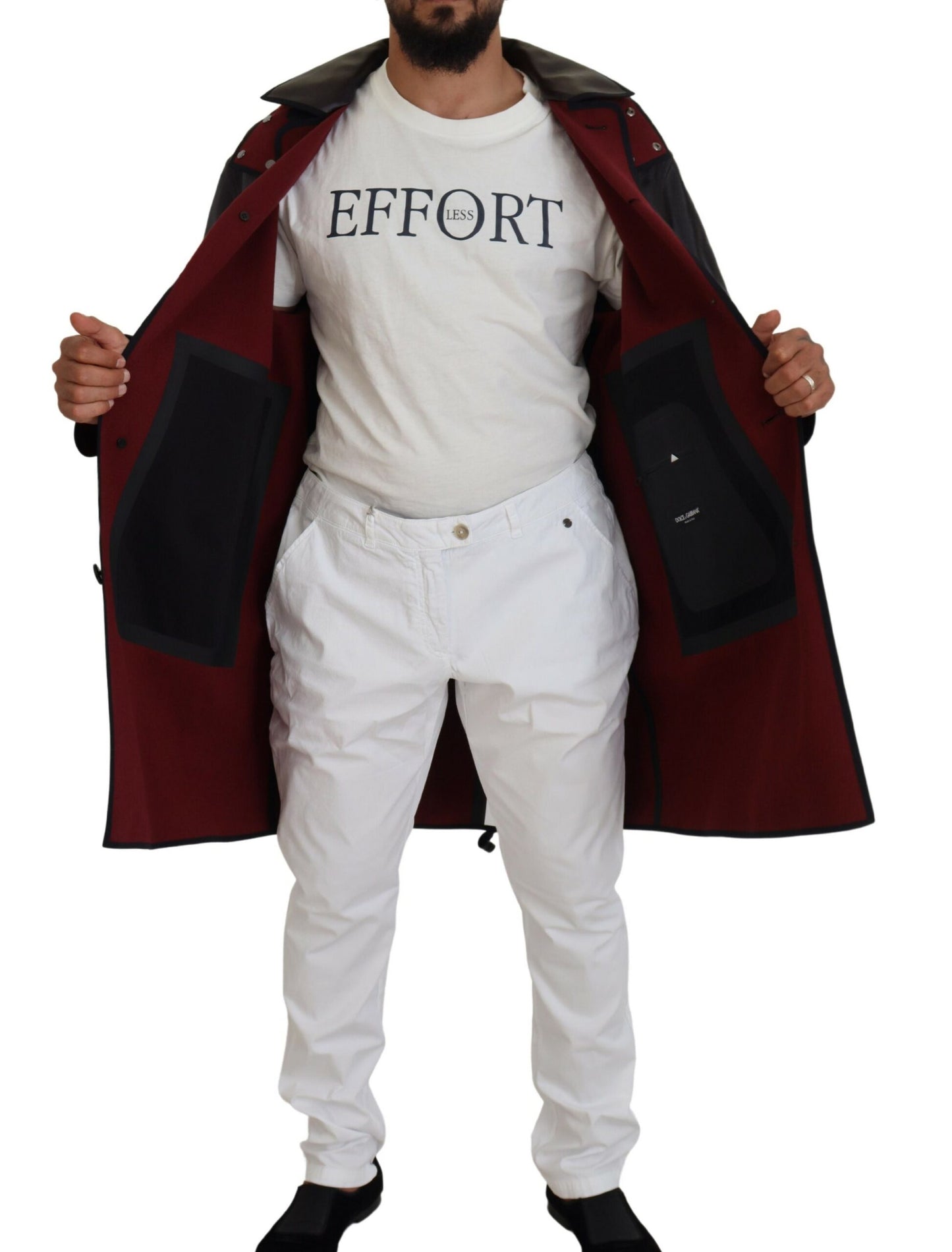 Dolce &amp; Gabbana – Schwarze Trenchcoat-Parka-Baumwolljacke mit Kapuze