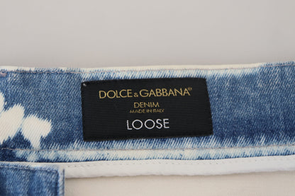 Dolce &amp; Gabbana Blaue Jeans aus Ceasar-Denim-Baumwolle mit lockerer Passform