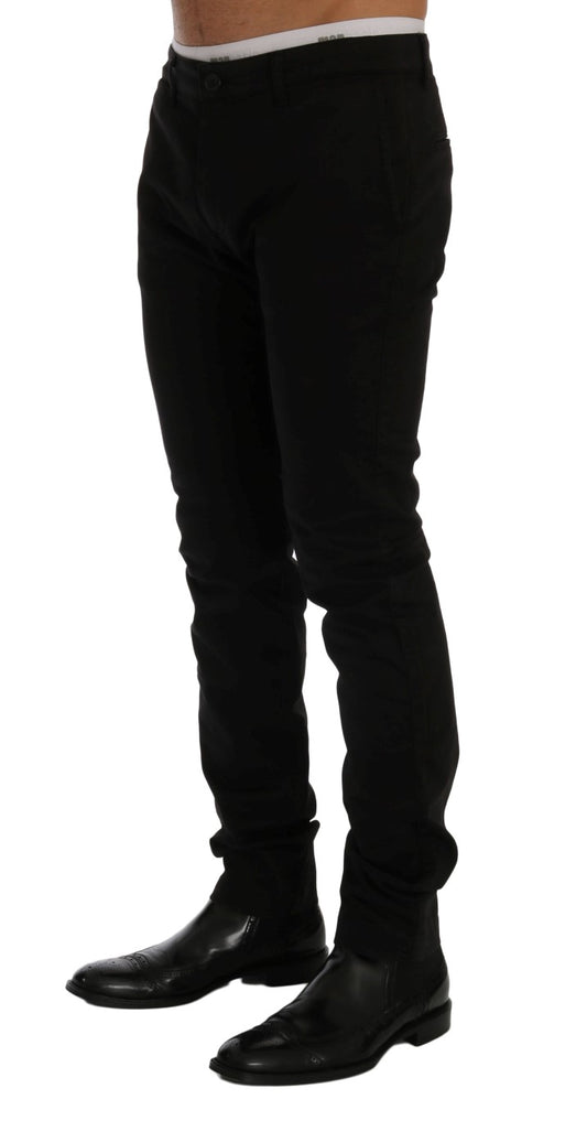 GF Ferre – Schwarze Chinohose aus Baumwollstretch