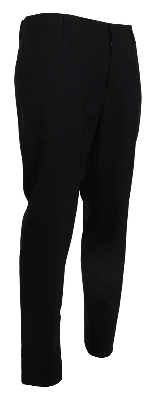 Dolce &amp; Gabbana – Graue, formelle Slim-Fit-Hose aus Stretchwolle
