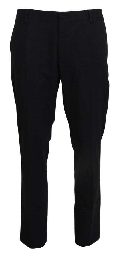 Dolce &amp; Gabbana – Graue, formelle Slim-Fit-Hose aus Stretchwolle