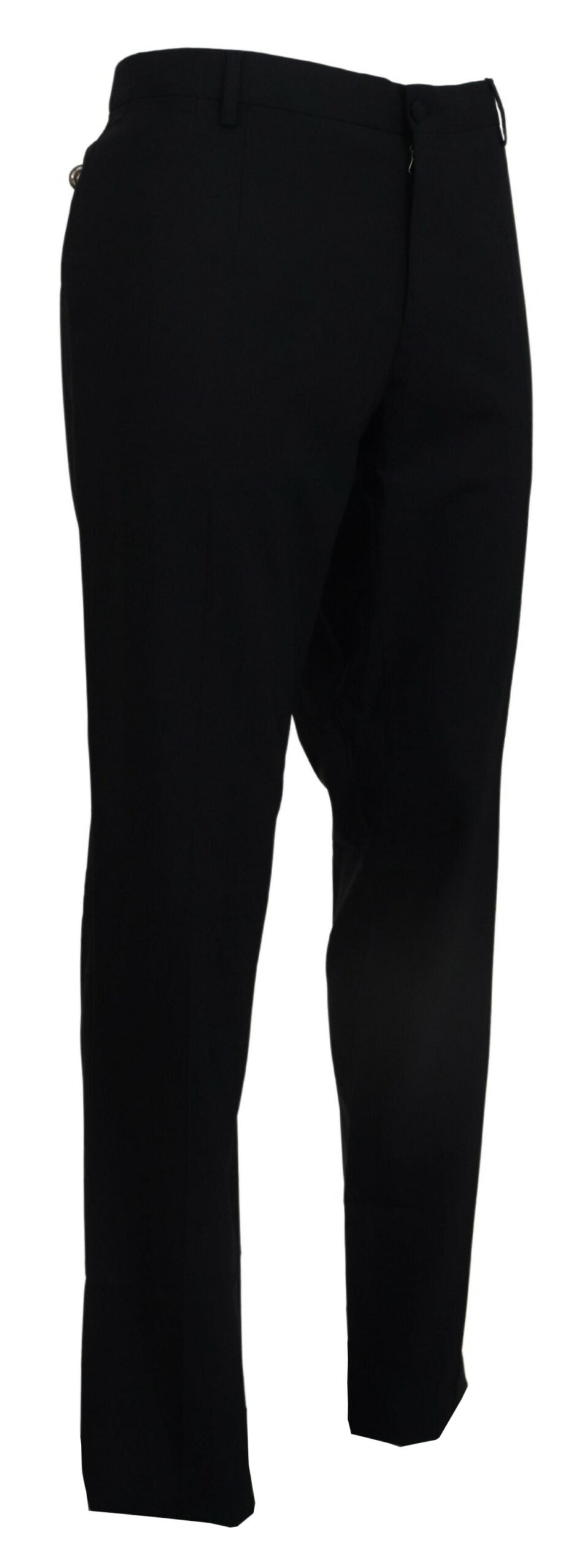 Dolce &amp; Gabbana – Schwarze, formelle Slim-Fit-Hose aus Stretchwolle