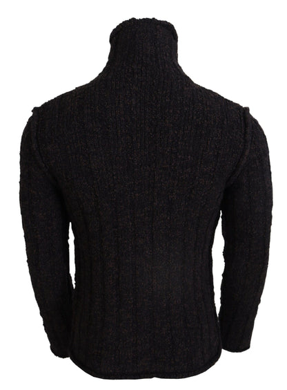 Dolce &amp; Gabbana – Brauner Rollkragenpullover aus Wollstrick