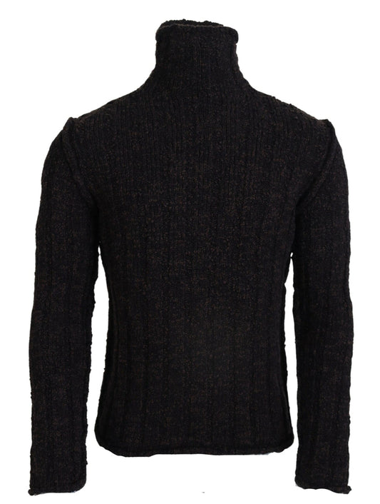 Dolce &amp; Gabbana – Brauner Rollkragenpullover aus Wollstrick