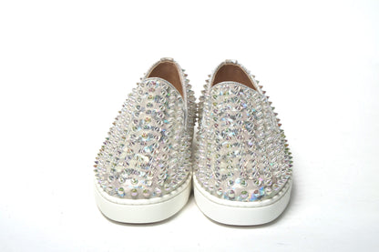 Christian Louboutin Weiß Ab/Clear Ab Roller Boat Frau Flache Sneaker