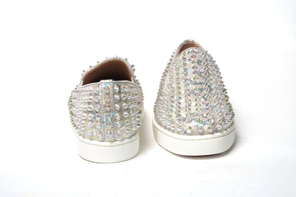 Christian Louboutin Weiß Ab/Clear Ab Roller Boat Frau Flache Sneaker
