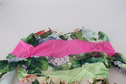 Dolce &amp; Gabbana – Mehrfarbiges, figurbetontes Etuikleid aus Seide mit Blumenmuster