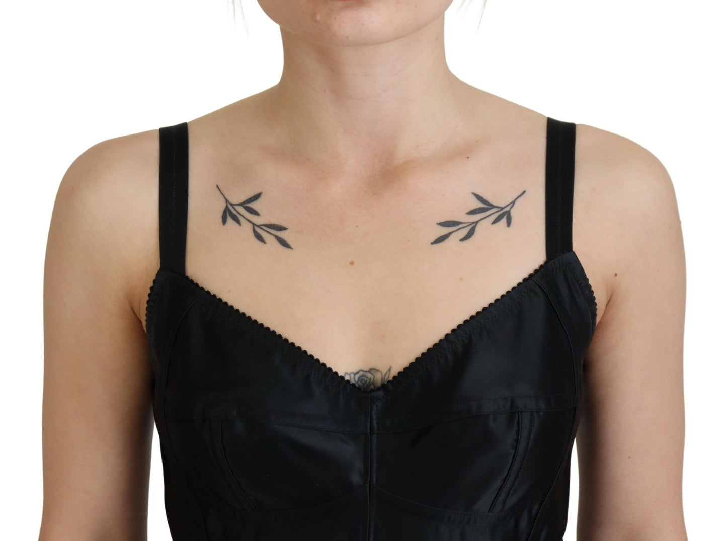 Dolce &amp; Gabbana – Schwarzes, eng anliegendes Mini-Etuikleid aus Wollstretch