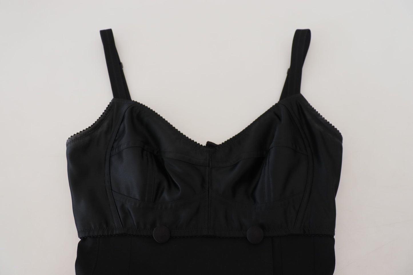 Dolce &amp; Gabbana – Schwarzes, eng anliegendes Mini-Etuikleid aus Wollstretch