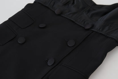 Dolce &amp; Gabbana – Schwarzes, eng anliegendes Mini-Etuikleid aus Wollstretch