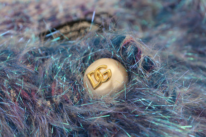 Dolce &amp; Gabbana – Mehrfarbige Manteljacke aus Polyester mit Fransen