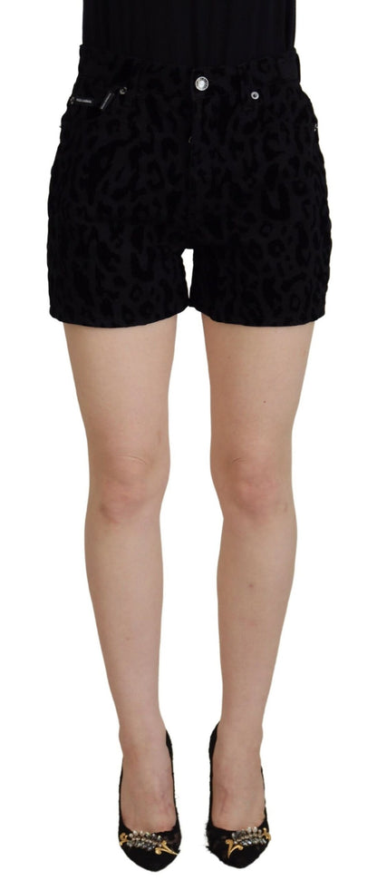 Dolce &amp; Gabbana – Schwarze Hotpants-Shorts aus Baumwoll-Stretch