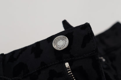 Dolce &amp; Gabbana – Schwarze Hotpants-Shorts aus Baumwoll-Stretch