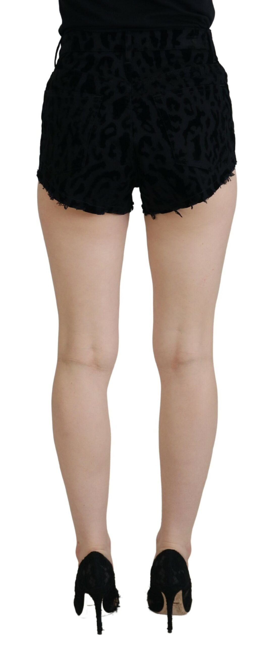 Dolce &amp; Gabbana – Schwarze Hotpants-Shorts aus Baumwoll-Stretch