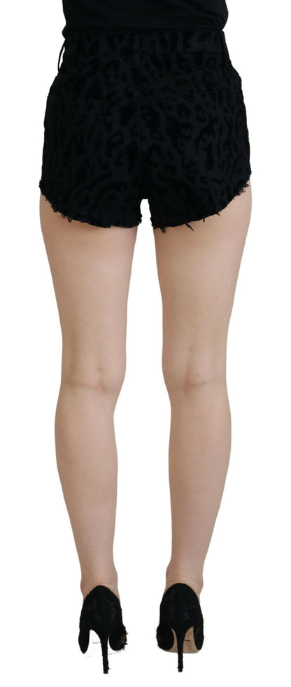 Dolce &amp; Gabbana – Schwarze Hotpants-Shorts aus Baumwoll-Stretch