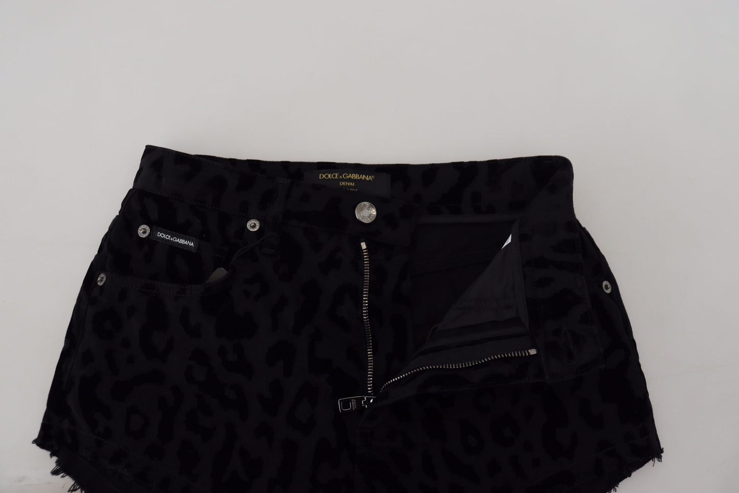 Dolce &amp; Gabbana – Schwarze Hotpants-Shorts aus Baumwoll-Stretch