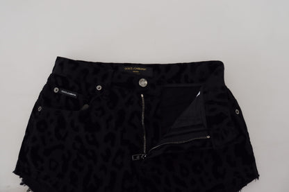 Dolce &amp; Gabbana – Schwarze Hotpants-Shorts aus Baumwoll-Stretch