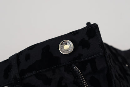 Dolce &amp; Gabbana – Schwarze Hotpants-Shorts aus Baumwoll-Stretch