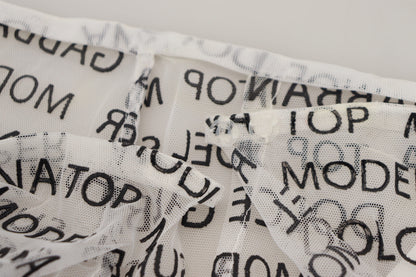 Dolce &amp; Gabbana – Durchsichtiger Minirock in A-Linie mit weißem Logo