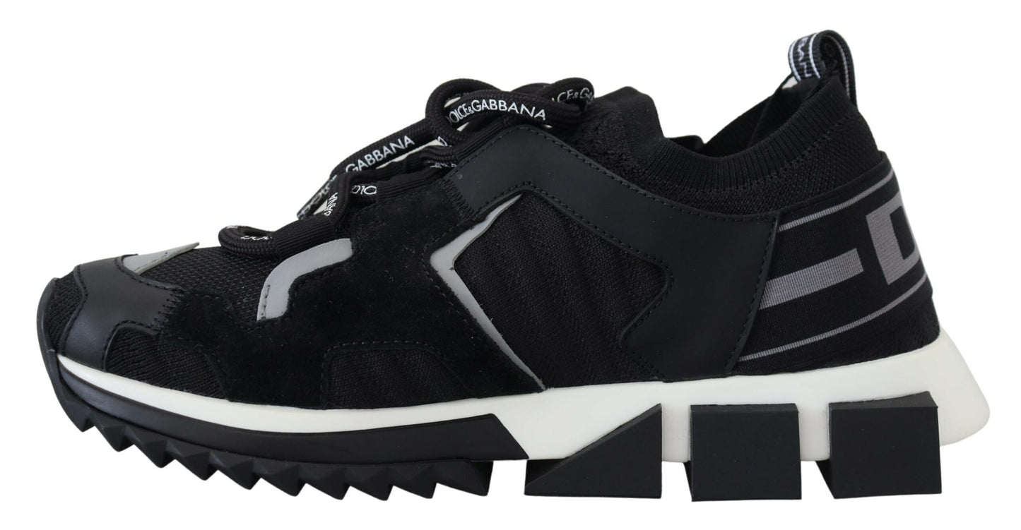 Dolce &amp; Gabbana Sorrento Trekking-Sneakers aus schwarzem Mesh