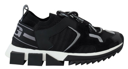 Dolce &amp; Gabbana Sorrento Trekking-Sneakers aus schwarzem Mesh