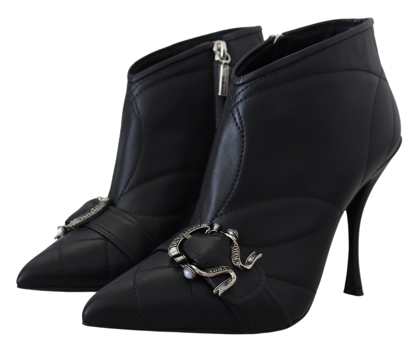 Dolce &amp; Gabbana – Devotion – Gesteppte Ankle Boots mit Schnalle in Schwarz