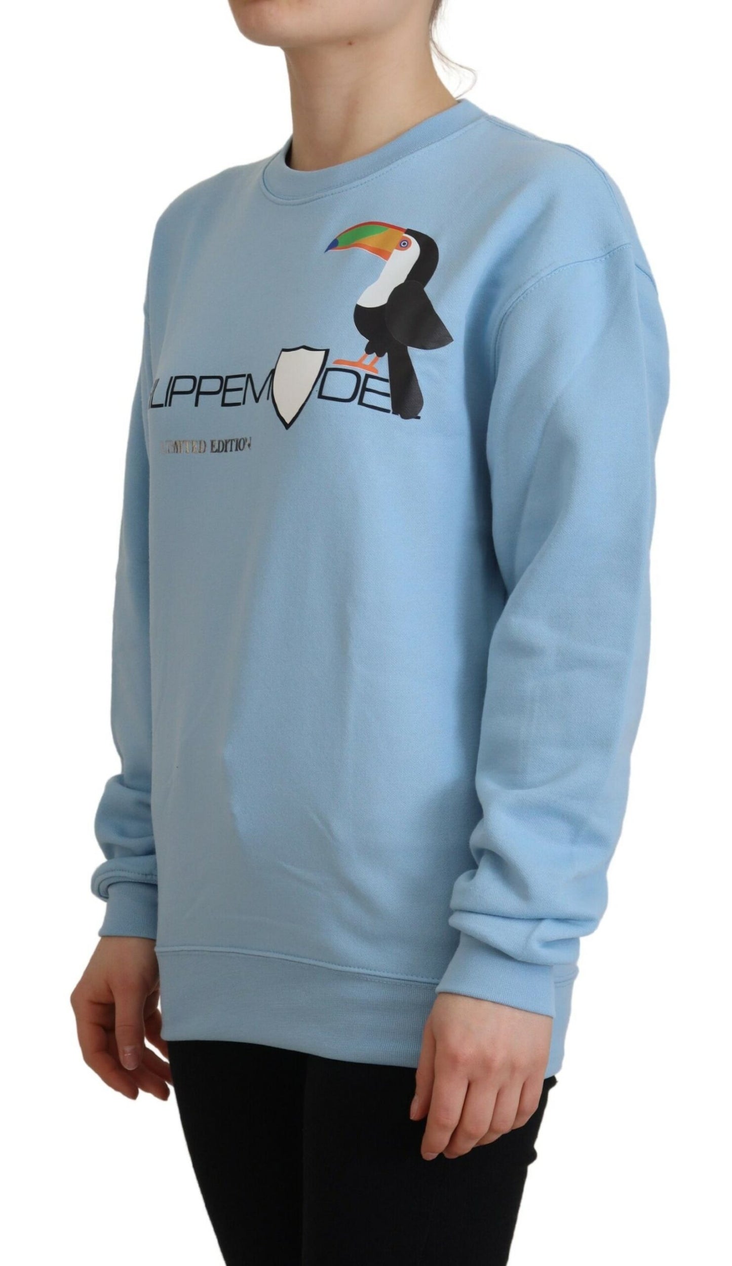 Philippe Model – Hellblauer Pullover mit Logo-Aufdruck und langen Ärmeln