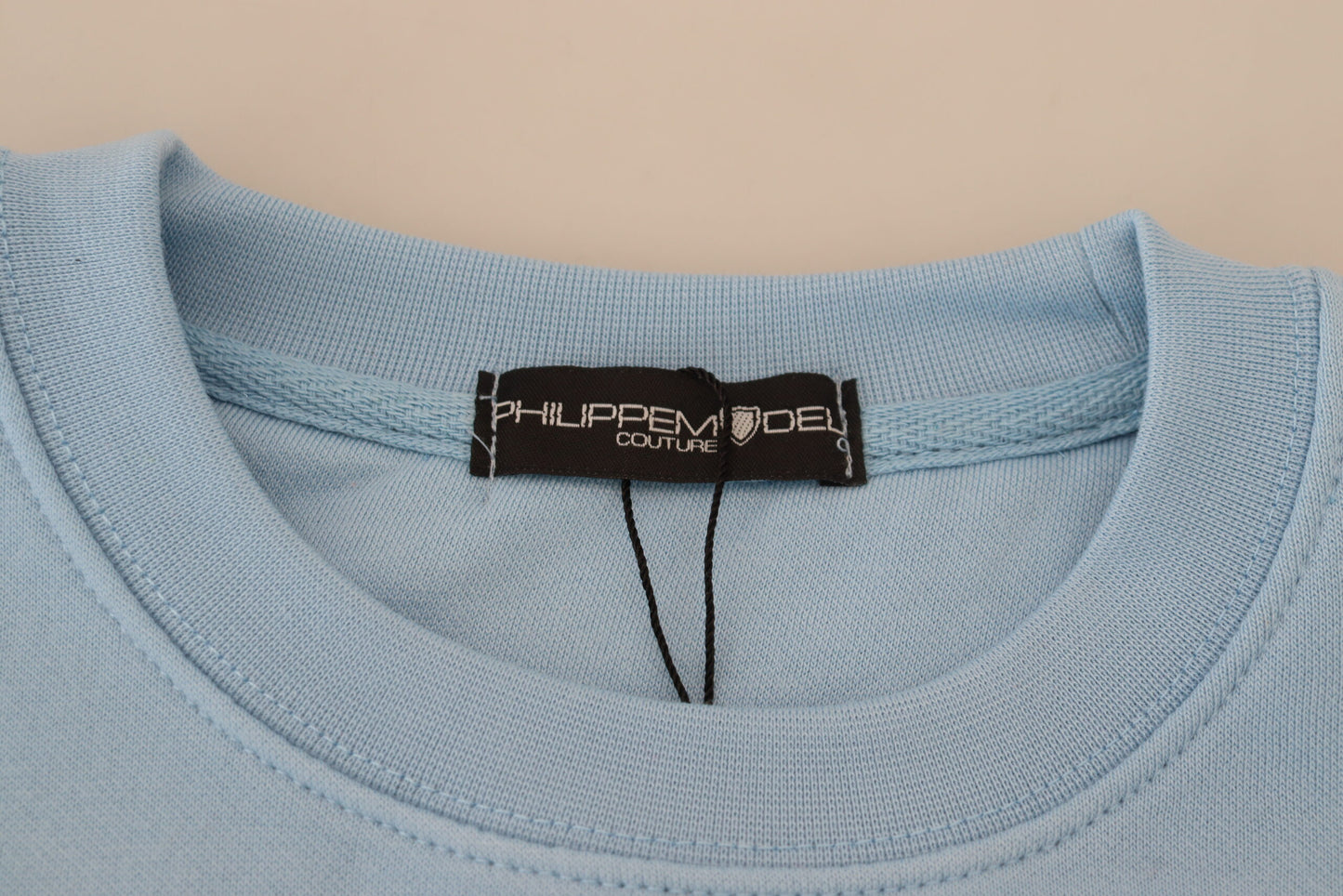 Philippe Model – Hellblauer Pullover mit Logo-Aufdruck und langen Ärmeln