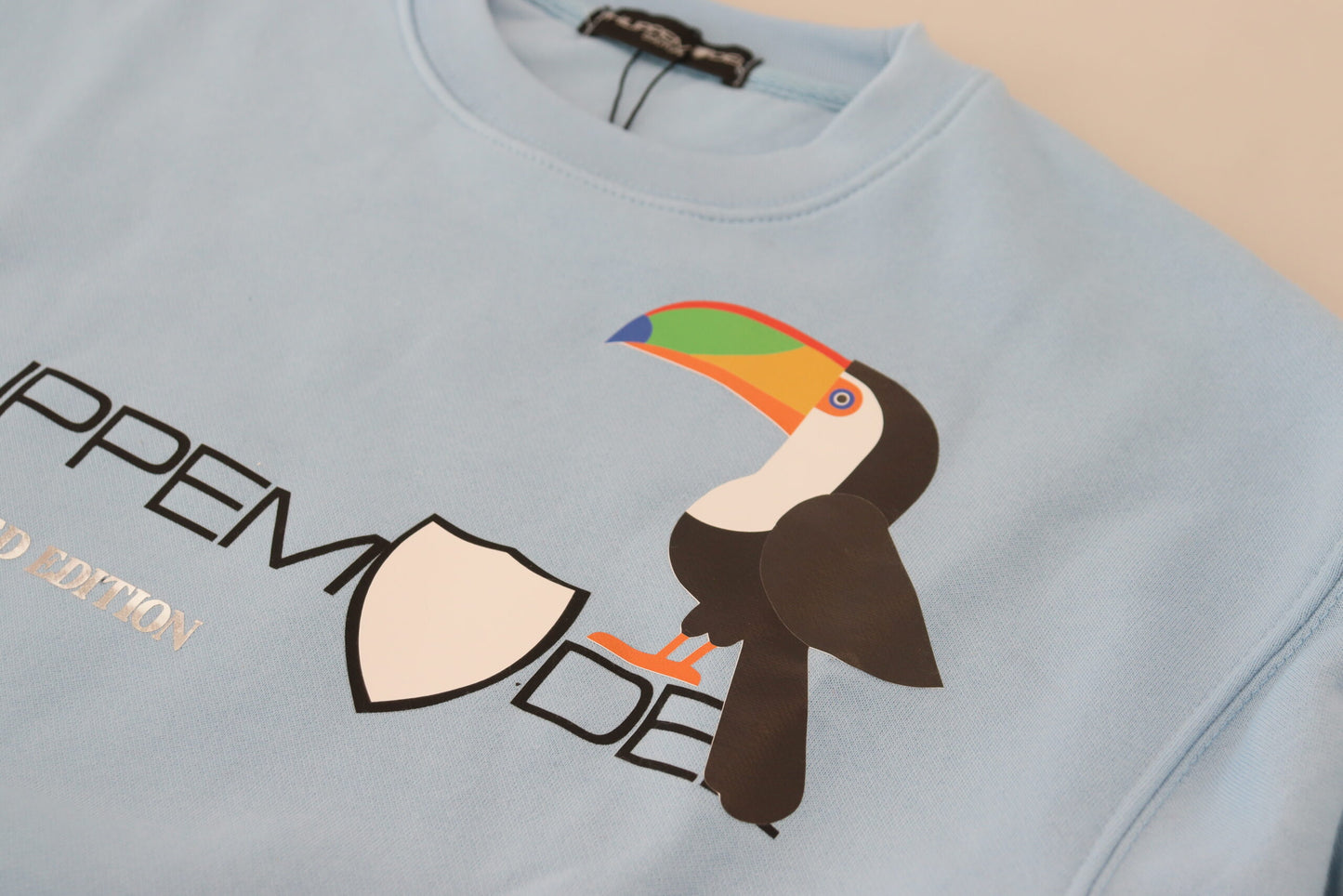 Philippe Model – Hellblauer Pullover mit Logo-Aufdruck und langen Ärmeln