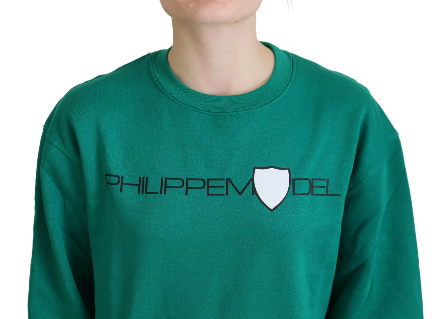 Philippe Model – Grün bedruckter Pullover mit langen Ärmeln