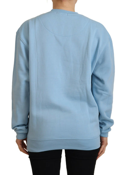 Philippe Model – Hellblauer Pullover mit Logo-Aufdruck und langen Ärmeln
